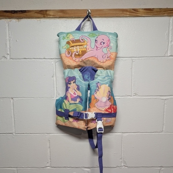 Full Throttle Infant Kids Girls Mermaid Swim Life Jacket <50 lbs - Picture 1 of 7